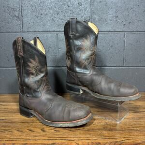 Double H Steel Toe Western Work Boots Brown Leather Men’s 10.5EE